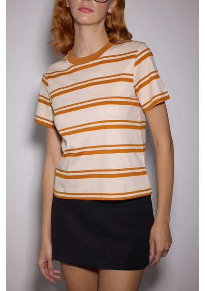 Çizgili Regular Basic Tshirt modelleri