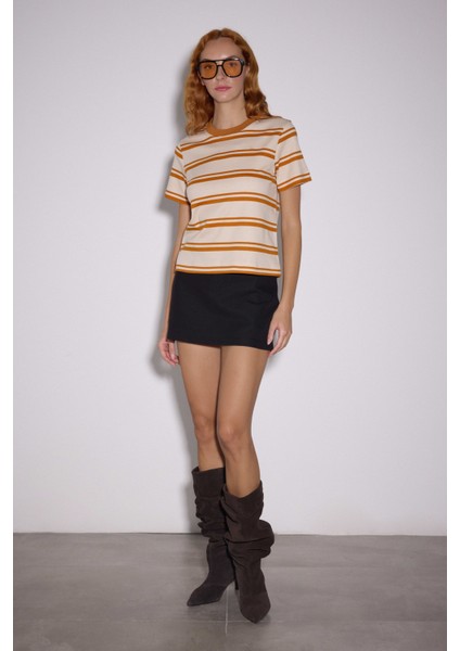 Çizgili Regular Basic Tshirt fırsatları