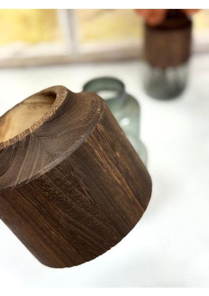 Ahşap Detaylı Cam Vazo 29/17 cm fiyatları