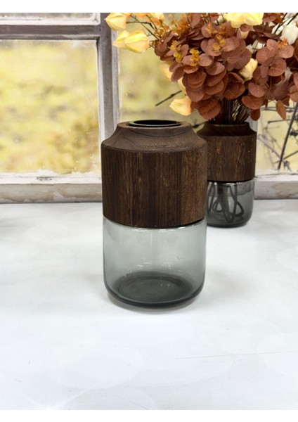 Ahşap Detaylı Cam Vazo 29/17 cm modelleri