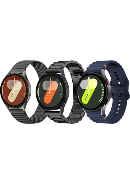 Samsung Galaxy Watch 6 / 4 / 5 / 7 / Fe 40/42/44/46MM Uyumlu 3'lü Paket Kordon Seti