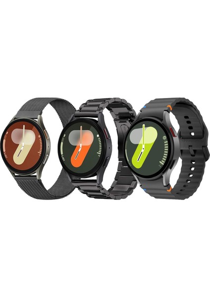 Samsung Galaxy Watch 6 / 4 / 5 / 7 / Fe 40/42/44/46MM Uyumlu 3'lü Paket Kordon Seti