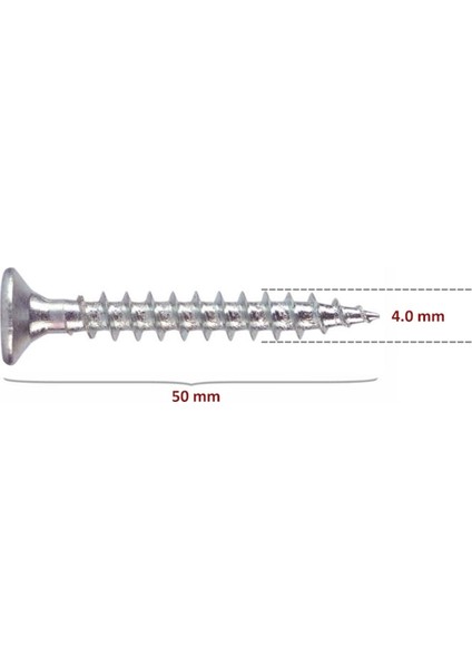 500 Adet 4X50 Sunta Vidası / 4mm x 50MM Vida