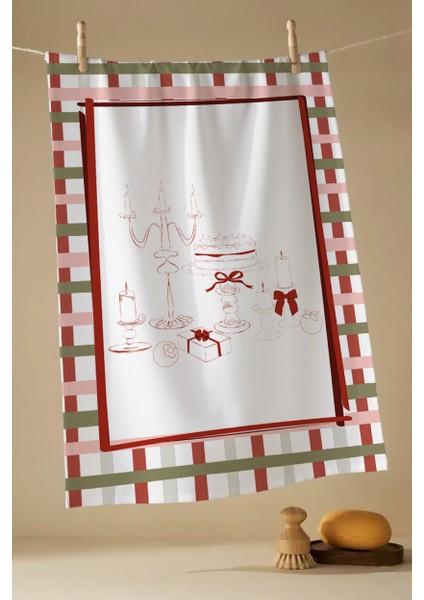 Yılbaşı & Christmas Desenli Tek Taraf Baskılı 4'lü Mutfak Havlusu Kurulama Bezi Seti 60X40 cm fiyatları