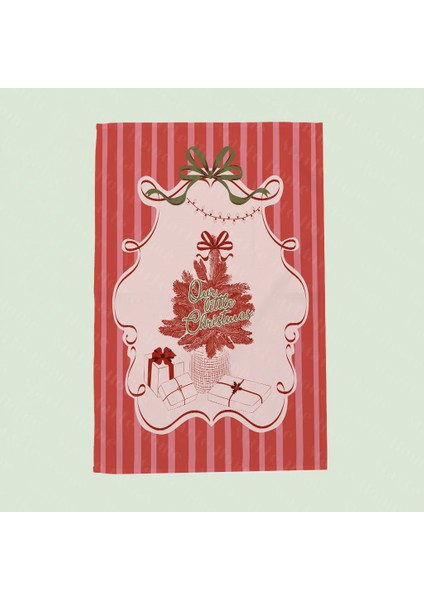 Yılbaşı & Christmas Desenli Tek Taraf Baskılı 4'lü Mutfak Havlusu Kurulama Bezi Seti 60X40 cm