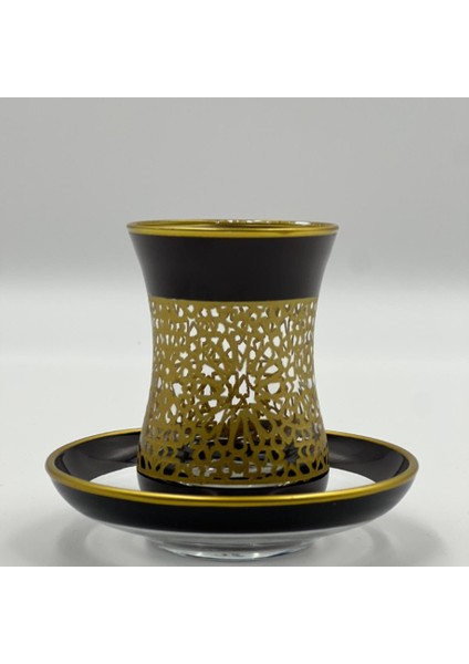 Lazer Kesim Desenli Ince Belli 6 Kişilik Çay Bardağı Seti