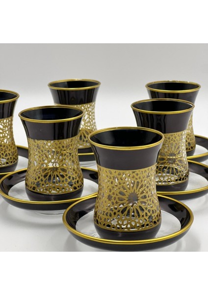 Lazer Kesim Desenli Ince Belli 6 Kişilik Çay Bardağı Seti fiyatları