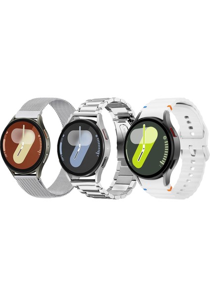 Samsung Galaxy Watch 6 / 4 / 5 / 7 / Fe 40/42/44/46MM Uyumlu 3'lü Paket Kordon Seti