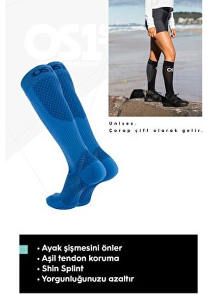 Fs4+ Compression Destek Çorap Siyah 1 Çift Spor ve Rehabilitasyon İçin Tasarlandı