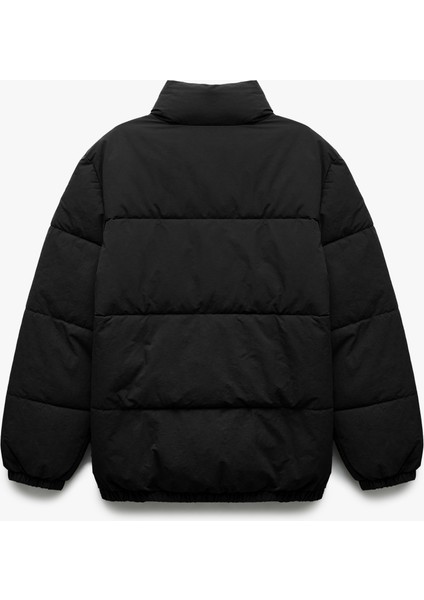 Dik Yaka Cep Detaylı Fermuarlı Şişme Mont indirimleri