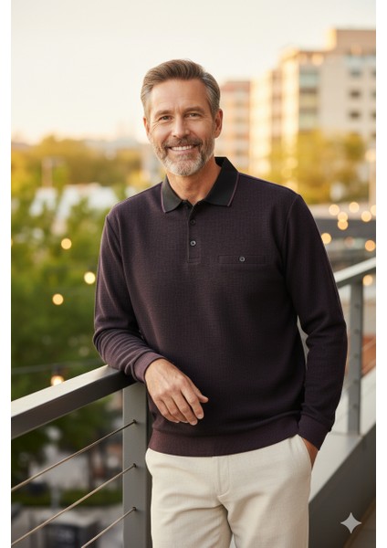 Erkek Kışlık Polo Yaka Kazak Pamuklu Örme Klasik Pıtırcık Selanik Düğmeli Fleto Cepli Rahat indirimleri