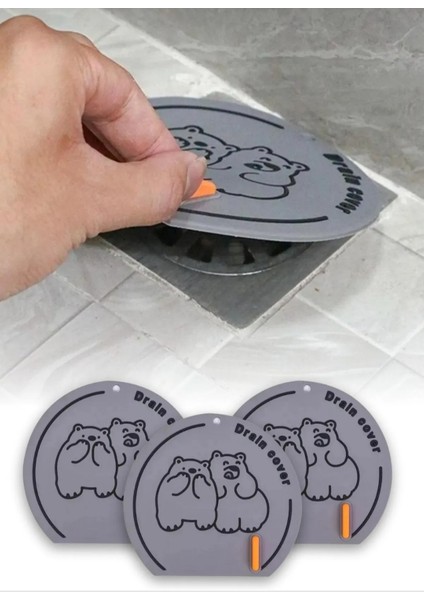 Tavşan Desenli Silikon Gider Kapağı, Banyo ve Mutfak Için Kötü Koku Önleyici Silikon Mat Banyo Mutfak Lavabo Balkon Gider Tıpası Kapağı Böcek Önleyici