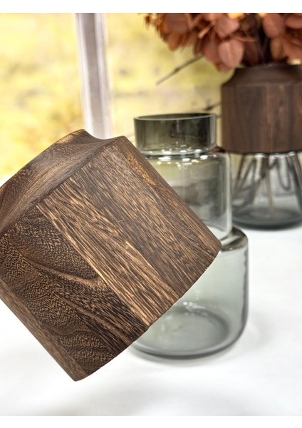 Ahşap Detaylı Cam Vazo 24/15 cm fiyatları