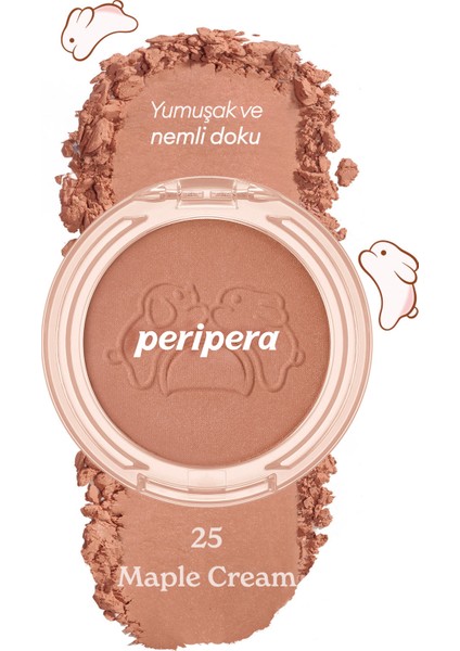 Yumuşak ve Nemli Dokulu Allık PERIPERA Pure Blushed Sunshine Cheek (#25 Maple Cream) (Tteok Recipe)
