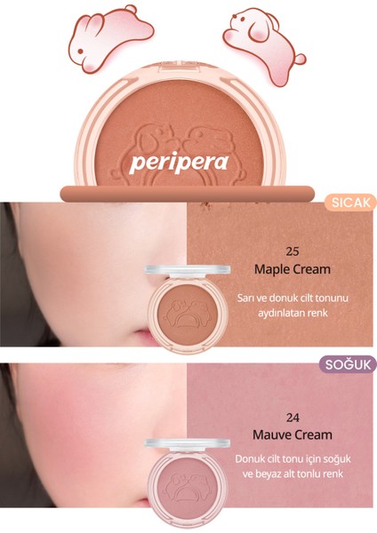 Yumuşak ve Nemli Dokulu Allık PERIPERA Pure Blushed Sunshine Cheek (#25 Maple Cream) (Tteok Recipe)