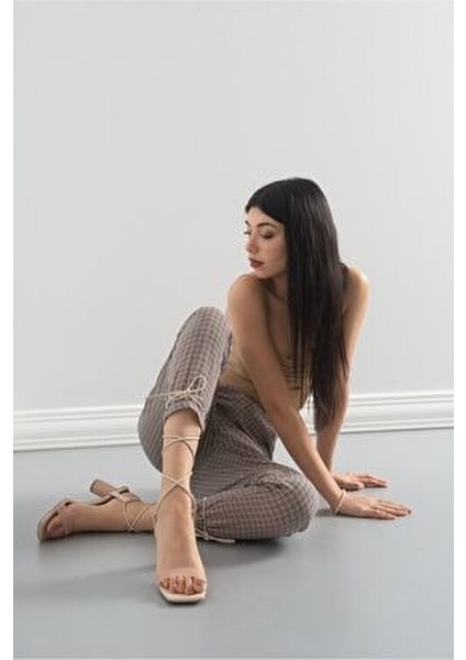 801 Ten Cilt Topuklu Kadın Sandalet