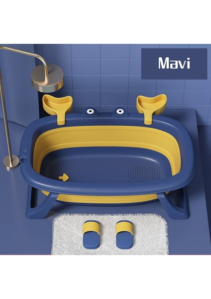 Ayarlanabilir ve Katlanabilir Silikon Bebek Banyo Küveti - Turuncu (Yurt Dışından)