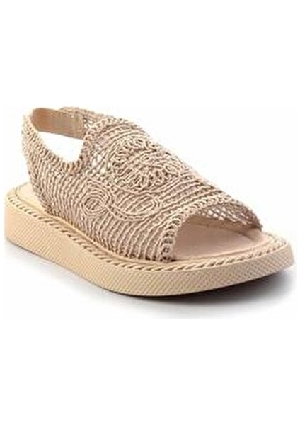 Bej Örgü Kadın Sandalet K05021010516 modelleri