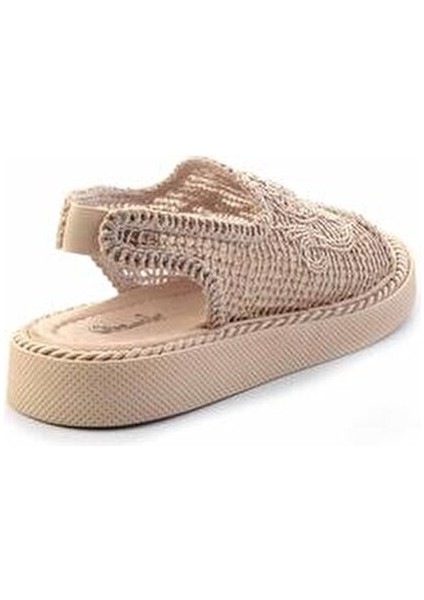 Bej Örgü Kadın Sandalet K05021010516 fırsatları