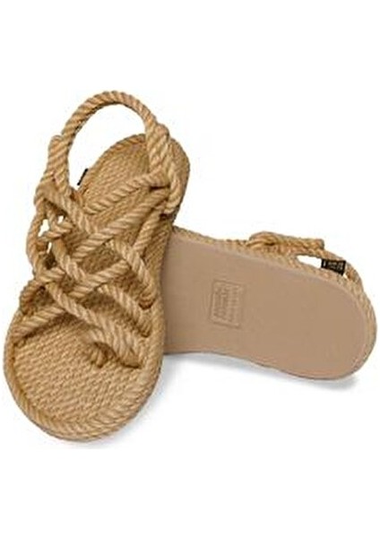 Nomadic Kauçuk Tabanlı Kadın Halat Sandalet Bej indirimleri