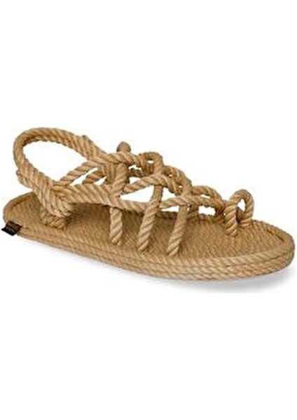 Nomadic Kauçuk Tabanlı Kadın Halat Sandalet Bej