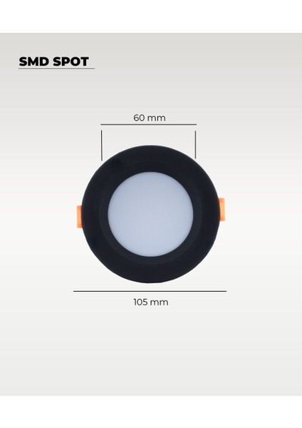 5W Smd Led Plastik Spot Siyah Beyaz Işık 2 Adet modelleri