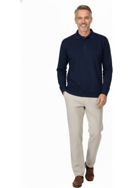 Erkek Kışlık Polo Yaka Kazak Pamuklu Örme Klasik Pıtırcık Selanik Düğmeli Fleto Cepli Rahat fiyatları
