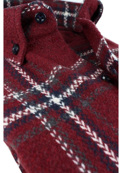 Erkek Bordo Kışlık Kalın Kareli Oduncu Gömlek – Cepli Geniş Kesim Trend Gömlek Model fiyatları