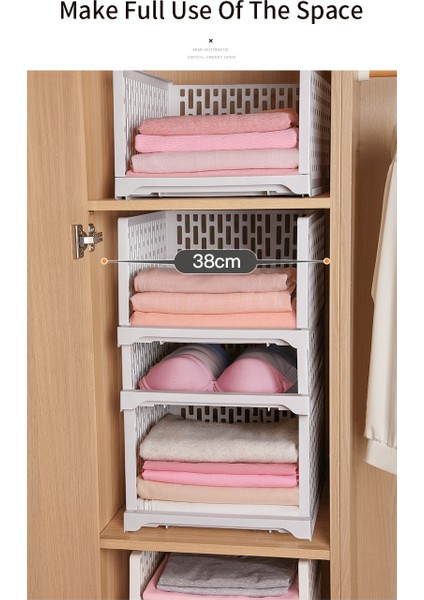 Santkuee Istiflenebilir Gardırop Saklama Kutusu Dolap Organizatör Dolap Depolama Çekmece Katlanabilir Elbise Raf Sepetleri Raf C (Yurt Dışından) fiyatları