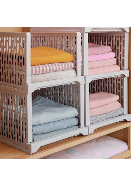 Santkuee Istiflenebilir Gardırop Saklama Kutusu Dolap Organizatör Dolap Depolama Çekmece Katlanabilir Elbise Raf Sepetleri Raf C (Yurt Dışından) fırsatları