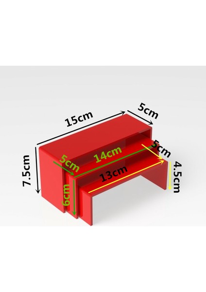 Santkuee 3 Adet/takım 3mm Akrilik U Tipi El Çalıştırma Ekran Standı Vitrin Takı Depolama Raf Raf Kabine-Kırmızı (Yurt Dışından) modelleri