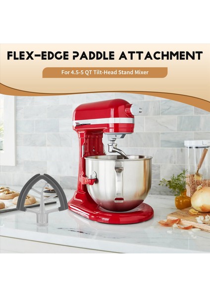Flex-Edge Kürek Eki 4.5-5 Qt Eğimli Kafa Stand Mikseri Yedek Silikon Çırpıcı Kase Kazıyıcı Bıçak (Yurt Dışından) fırsatları