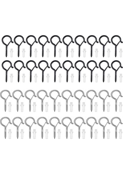 Santkuee 40 Paket Q-Askı Kancaları Metal Vida Kancalar Emniyet Toka Noel Işıkları Askı Dış Mekan LED Noel Işıkları Için (Yurt Dışından)