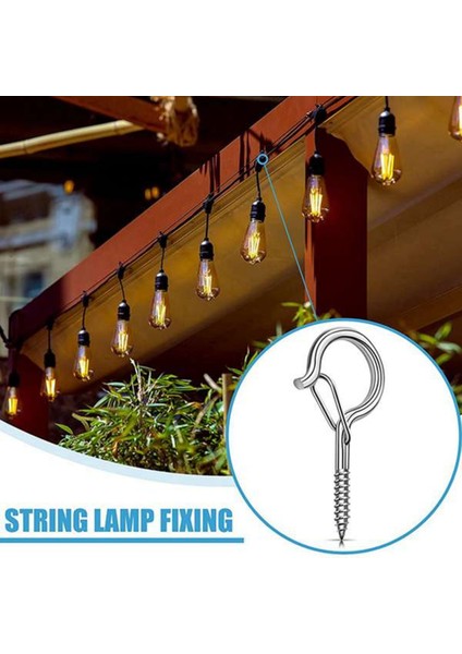 Santkuee 40 Paket Q-Askı Kancaları Metal Vida Kancalar Emniyet Toka Noel Işıkları Askı Dış Mekan LED Noel Işıkları Için (Yurt Dışından) modelleri