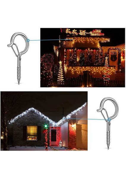 Santkuee 40 Paket Q-Askı Kancaları Metal Vida Kancalar Emniyet Toka Noel Işıkları Askı Dış Mekan LED Noel Işıkları Için (Yurt Dışından) indirimleri