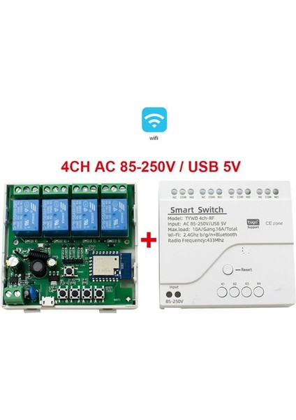 Tuya Smart Switch WiFi DIY Zamanlayıcı Kablosuz Denetleyicisi Evrensel Break Timer Akıllı Yaşam LED Işık Anahtarı Alexa Aksesuarları (Yurt Dışından)