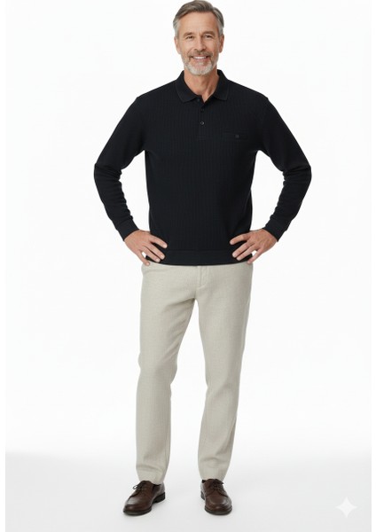 Erkek Kışlık Polo Yaka Kazak Pamuklu Örme Klasik Pıtırcık Selanik Düğmeli Fleto Cepli Rahat fiyatları