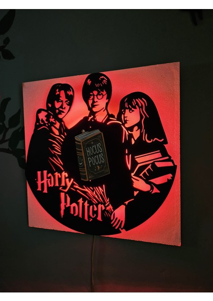 Cizgineon Harry Potter Işıklı Duvar Dekarasyon 30*30 cm Ahşap modelleri