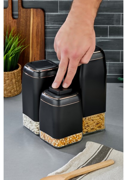 3’lü Tuşlu Vakumlu Kavanoz Seti 1800 ml – 1500 ml – 1300 ml Hava Geçirmez Saklama Kabı fiyatları