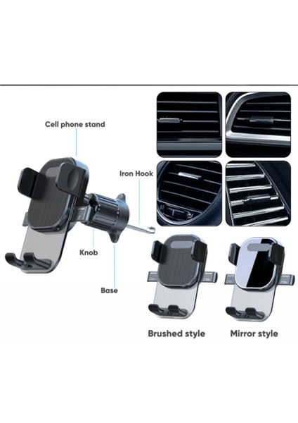 Araç Içi Telefon Tutucu Tüm Modellere Uyumlu Havalandırma-Klima Menfezlerine Takılan Telefon Tutucu fiyatları