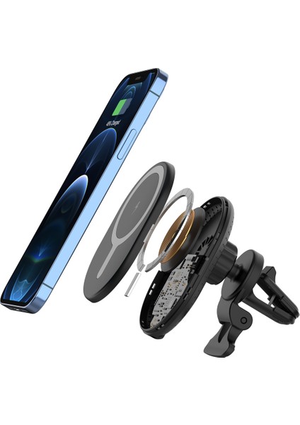 15W Wireless Araç Içi Şarj Cihazı Araç Içi Telefon Tutucu Hızlı Şarj Telefon Tutucu Magnetic