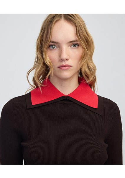 Çift parça görünüm colorblock triko IW6250050453074