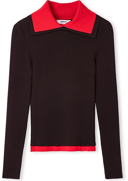 Çift parça görünüm colorblock triko IW6250050453074