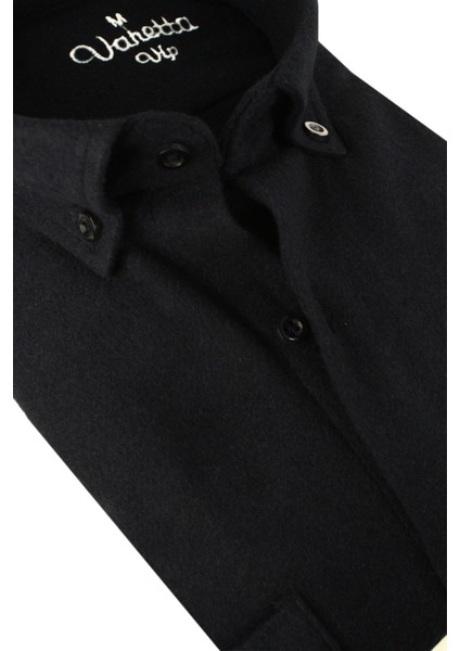 Erkek Siyah Oduncu Gömlek - Çift Cepli Kalın Kışlık Flanel Düz Geniş Kesim Model fiyatları