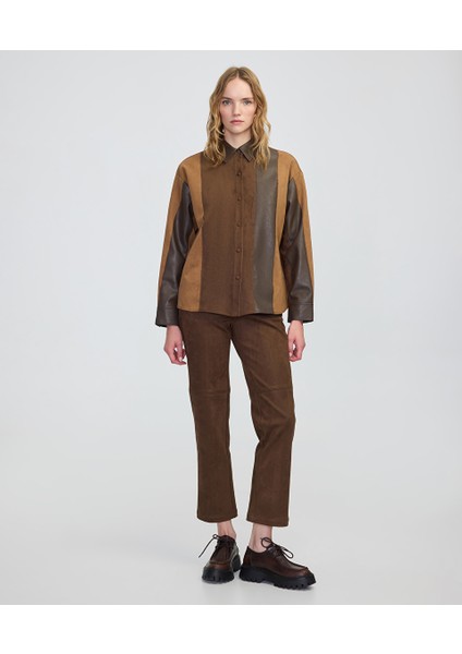 Kumaş mix colorblock gömlek IW6250025147074 fiyatları