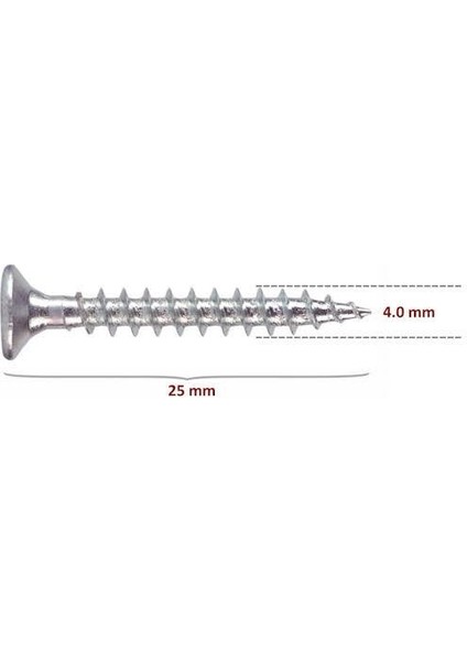500 Adet 4X25 Sunta Vidası / 4mm x 25MM Vida