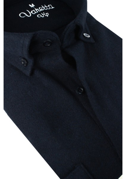 Erkek Lacivert Oduncu Gömlek - Çift Cepli Kalın Kışlık Trend Düz Geniş Kesim Model modelleri