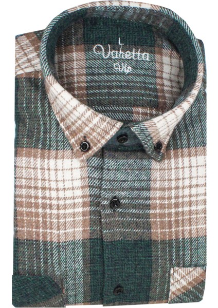 Erkek Yeşil Kalın Kışlık Kareli Oduncu Gömlek – Çift Cepli Geniş Kesim Sonbahar Kış Trend Gömlek fiyatları