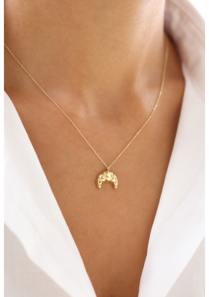 Trend Kruvasan Model 14 Ayar Altın Kolye