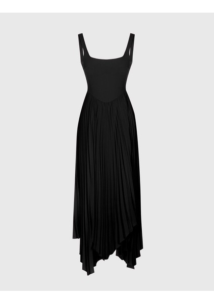 Flora Pileli Siyah Kadın Elbise fiyatları